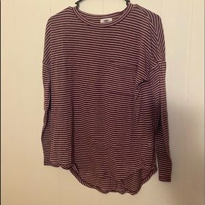 Stripped purple oversized long sleeve